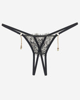 Crotchless Pearl Pendant Thong